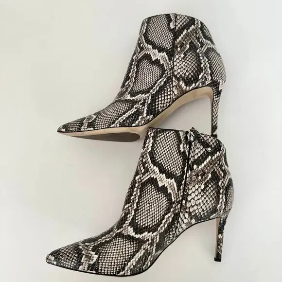 Giuseppe Zanotti Tysha Snake Embossed Leather Ankle Boots 37.5 (US7.5)